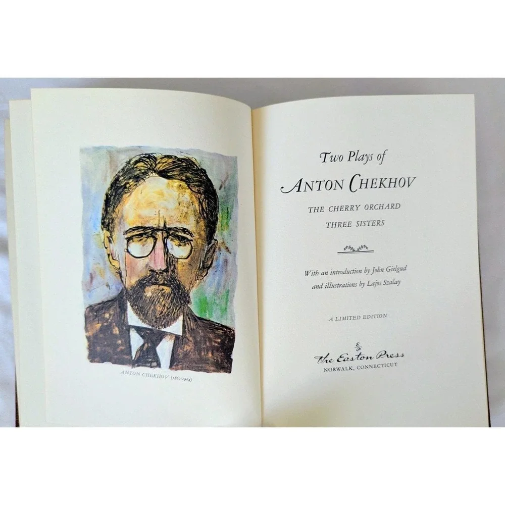 THE EASTON PRESS TWO PLAYS of ANTON CHEKHOV 1977 Luxury Book LEATHER Excellent